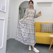 [세인트이브] 7840 빅사이즈 루즈핏 꾸안꾸 레이스포인트 롱원피스
