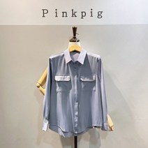 핑크피그 속단추 실켓 블라우스(PPA22BL1016)