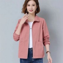 여자잠바 50대 60대 외투 엄마옷 봄 자켓 중년 여성 코트 재킷 더블 레이어 안감 캐주얼 짧은 가 느슨한 대