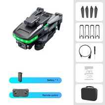 S162 드론 4K 듀얼 카메라 2.4G 이파이 FPV 다채로운 조명 60 ° 장애물 회피 접이식 쿼드콥터 원격 제어, 01 Black-No C-1B
