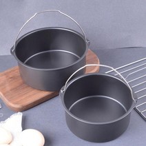 더치오븐 밥캠핑 밥오븐 접이식 에어 프라이어 베이킹 팬 비 스틱 탄소강 프라이드 치킨 냄비 전자 레인지 네덜란드 오븐 케이크 베이킹 배럴