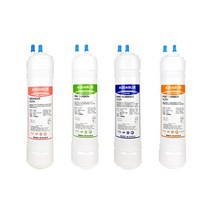 야자수카본 국내생산 현대큐밍 정수기 필터 호환 HP-100C 전체세트 4개, (나노업그레이드) 11인치단방향4개(100CHQ)