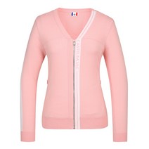 까스텔바작 여성 배색 브이넥 니트 집업 가디건 BGASSJ502LI