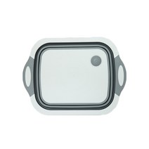 티크 편백 나무 원목 월넛 도마 미끄럼 방지 다기능 접이식 커팅 보드 접시 욕조 접이식 싱크 배수 바구니 여행 야외 캠프 휴대용 분지, 회색