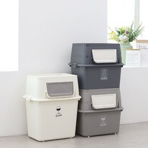 가정용 분리수거함 단단한 대용량 탱크형 40L 50L, 50리터, 블랙, 1개