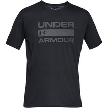 언더아머 남성용 팀 이슈 워드마크 반소매 티셔츠 레드 152764, XX-Large, Black (001)/Rhino Gray