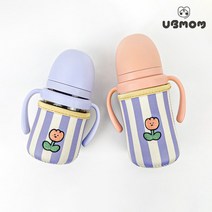 유비맘 빨대컵 보온보냉커버(라벤더튤립), 대(280ml용)