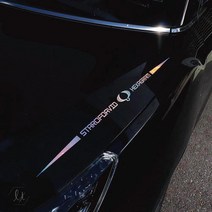 가오 쌍용 라인 로고 티볼리 렉스턴 코란도 엠블럼 튜닝 실외 데칼 스티커, 블랙홀로그램, 1개