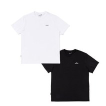 아이더 반팔 라운드 티셔츠 2PACK(흰색+블랙)/폴리+스판(90:10)소재/2PACK 남성 반팔 라운드 티셔츠(DMM23291Z1)