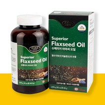 [허브아삭] 캐나다 아마씨 플랙시드 오일 1000mg x 365캡슐 12개월분 대용량 리놀렌산 필수지방산 보충, 1박스