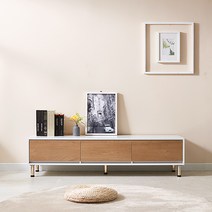 [아트랙] 샤인-1500(골드다리) 거실장 TV다이 TV선반 (색상 11종), 화이트/오크