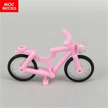 MOC 크롬 자전거 도시 고양이 조립 빌딩 블록 친구, 11 Pink Bicycle