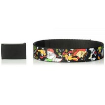 Buckle-Down 유니 성인용 웹 벨트 루니 툰 멀티컬러 너비 3 8cm(1 5인치) 최대 106 7cm(42인치) 바지 사이즈 멀티컬러 1 5