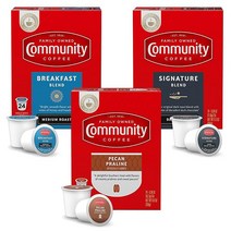 Community Coffee 버라이어티 팩 커피 포드 72개 미디엄에서 다크 로스트 큐리그 2.0 K컵 브루어와 호환 (12개 6팩), 24 Count (Pack of 3)_Medium to
