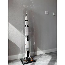 Aerospace 시리즈 호환 키덜트 레고 블럭 브릭 Apollo Saturn V 로켓 디스플레이 상자 장난감, 디스플레이 박스, 로켓   솔리드