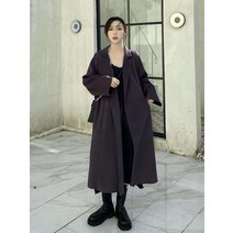 FANSYLI 여성 캐시미어 코트 가을 겨울 중간 길이 느슨한 외투 모직 롱코트 130호 10A21