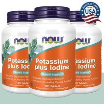 나우푸드 아이오딘화 칼륨 요오드화 알긴산나트륨 180정 24주분, 3개