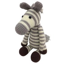 DIY 얼룩말 인형 크로 셰 뜨개질 키트 성인용 손 뜨개질, Polyster, 회색