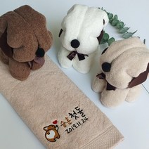 강아지 모양 순면 100% 수건답례품-애견타올 애견센터 애견카페 동물병원 오픈 개성만점 선물 독특한 핸드메이드 타올 어린이집 유치원 행사 소규모 돌잔치답례품-(사과나무답례품), 파트라슈(자수O)비닐포장