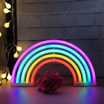 네온사인 네온간판 미용실싸인볼 새로운 귀여운 레인보우 led 레인보우 라이트 램프 기숙사 장식 레인보우 장식 램프 벽 장식