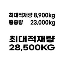 최대적재량 총중량 화물차 적제중량 자유문구 스티커, 60cm- 2줄, 흰색