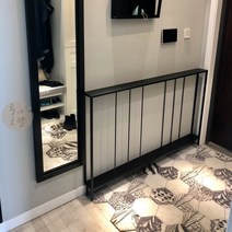 현관 복도 수납 테이블 콘솔 폭좁은 미니 철제 장식장, 100x20x75cm화이트
