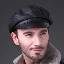 팔각모 빵모자 가죽 베레모 남자 군인 남녀공용 인조남성용 고민 베레모 모자 미국영국 가을겨울 정품 가죽 팔각형 모자 화가 뉴스 보이 레트로 bonia chapeu