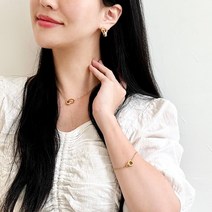 다이나믹피플 써지컬 듀얼 고리 목걸이+귀걸이+팔찌 3종 세트