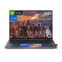 에이수스 Zenbook 14인치 OLED 2.8K (2880 x 1800) 터치스크린 노트북 코어 i71165G7 엔비디아 지포스 MX450 550 니트 100% DCIP3 팬톤, 16GB RAM 1TB PCIe SSD