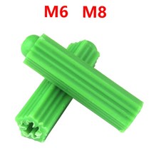 볼트 너트 앙카 스텐 렌치 육각 M6 m8 녹색 플라스틱 확장 튜브고무 플러그나일론 플런저건식 벽체 플라스틱 벽 플러그 앵커 플러그 고정 벽 앵커 200pcs, M8 (200pcs)