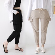 코디제이 여자 바지 W린넨스판카고조거팬츠 건빵바지 린넨카고바지 린넨스판바지 빅사이즈 데일리룩 조거바지