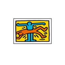 Keith Haring 키스 해링 그림 작품 / 거실에 걸면 좋은 집꾸미기 그림액자 16, 블랙