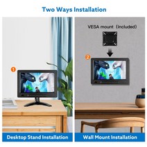 보조모니터 Eyoyo HDMI 모니터 VGA BNC 디스플레이 화면 8 quotIPS 스크린 1280x720 휴대용 미니 PC CCTV, 01 8 inch_02 AU 플러그