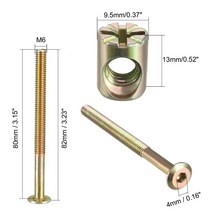 볼트너트 육각 나사 Uxcell-가구 볼트 너트 세트 육각 소켓 나사 배럴 필립스 슬롯 M6x80 M6x100 구색 키, 02 M6x90mm