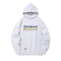 COVERNAT 커버낫 스포츠클럽 어센틱 로고 후디 후드 헤더 그레이