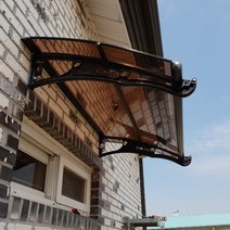 캐노픽스 800 X 1300 조립식창고견적 난간대 이동식주택 서산 농막 차양막 테라스차양막, 브라운 렉산 검정 브라켓 실버 바