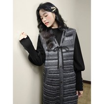 [KUOSE] 쿠오세 여성스트라이프 조끼 드레스