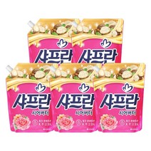 샤프란 핑크센세이션 섬유유연제 로즈향 리필, 2.1L, 5개