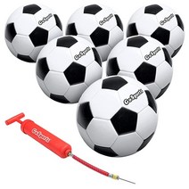 GoSports 클래식 축구공 6팩 사이즈 5 프리미엄 펌프 휴대용 가방 포함, Single Ball