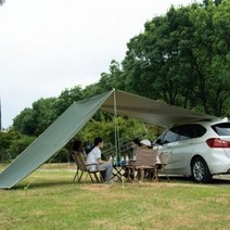 어닝프론트월 캠핑 어닝사이드월 차박 측면가림막 스타렉스 SUV 캐노피, [카키]2.5x3m 큰 흡입 컵+사이드 천