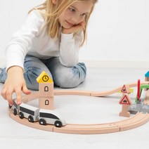 이케아 기차놀이세트 장난감 원목기차 놀이세트, 철로다리