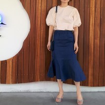 데님 스커트 롱 청치마 스판 진청 여름 휴가 66 77 88 빅사이즈 30대 40대 미시