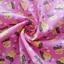 보나린넨꽃무늬원단, 핑크