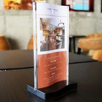 스탠드 테이블 메뉴꽂이 카탈로그 홀더 호텔 음식점 카탈로그 홍보물 인쇄물 백화점 판매장 진열대 메뉴판, 원형S형