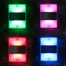 솔라 화이트 LED태양광벽등 태양광야외등 4p 레인보우 태양광LED벽부등 태양광벽등 태양열가로등 태양광외등 태양, 실버