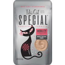 고양이영양제 Tiki Pets 스페셜 무스 완전하고 균형 잡힌 기능성 습식 식품 이동성 2.4 온스 파우치12개