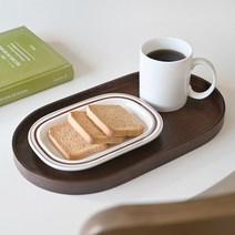 롬우드 월넛 원목 타원 트레이 35cm, 롬우드 월넛 타원트레이 35cm