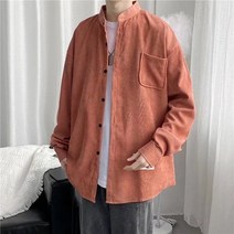 남자오버핏셔츠 남자블루셔츠 롱셔츠 빅사이즈 Corduroy shirt men's long sleeve loose Japanese rwor