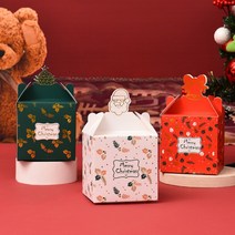 답례품 구디백 선물 포장 박스 크리스마스 쿠키 어린이집 유치원 초콜릿 돌 백일 생일 종이 상자, 선택_크리스마스금박-화이트