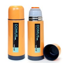 키친아트 원터치마개 스텐 텀블러 4중 보온보냉 물병, 도무스보온병350ml(코랄오렌지)